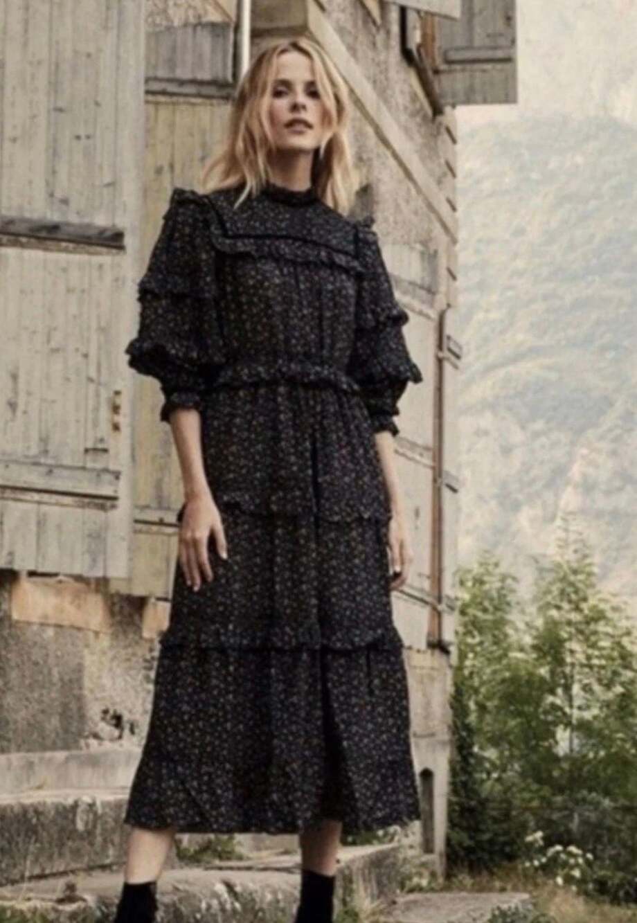 Dôen Clay Dress Size S Black Marfa Paisley Floral Maxi